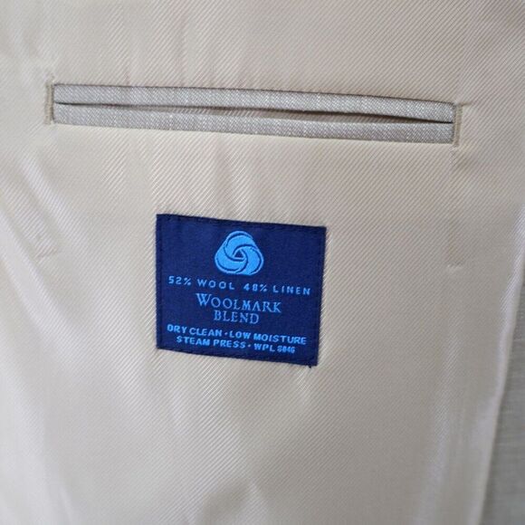 Material London Marzotto Linen Blend Blazer 40R 3 Button Sand Tan‎ / Beige - Picture 10 of 14